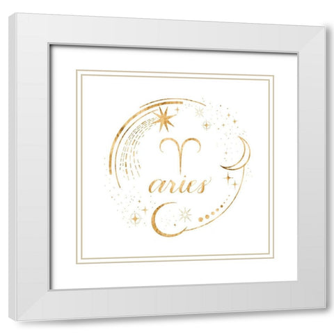 Gilded Astrology I White Modern Wood Framed Art Print with Double Matting by Popp, Grace