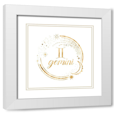 Gilded Astrology III White Modern Wood Framed Art Print with Double Matting by Popp, Grace