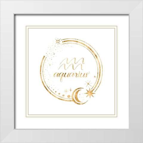 Gilded Astrology XI White Modern Wood Framed Art Print with Double Matting by Popp, Grace