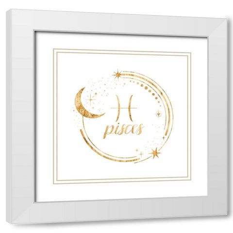 Gilded Astrology XII White Modern Wood Framed Art Print with Double Matting by Popp, Grace