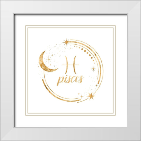 Gilded Astrology XII White Modern Wood Framed Art Print with Double Matting by Popp, Grace