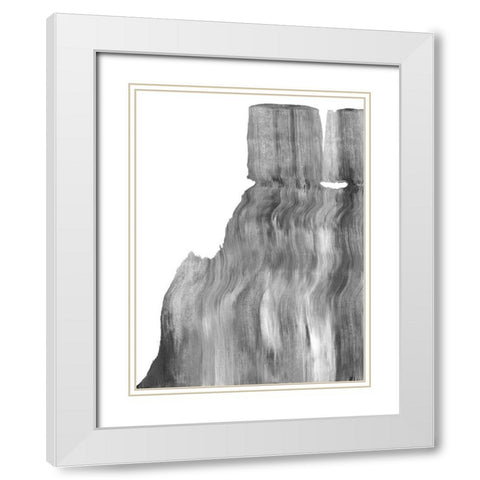 Static I White Modern Wood Framed Art Print with Double Matting by Caroline, Emma