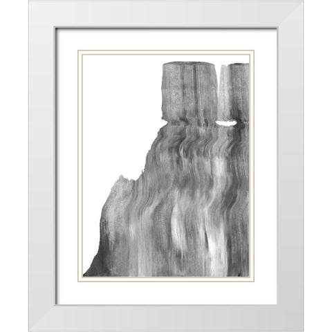 Static I White Modern Wood Framed Art Print with Double Matting by Caroline, Emma