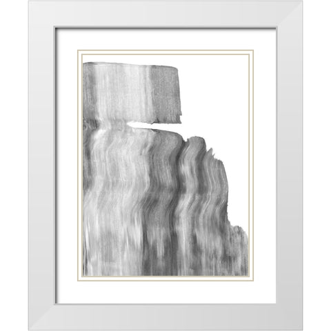 Static II White Modern Wood Framed Art Print with Double Matting by Caroline, Emma