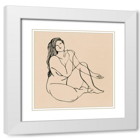 Femme Figure I White Modern Wood Framed Art Print with Double Matting by Popp, Grace