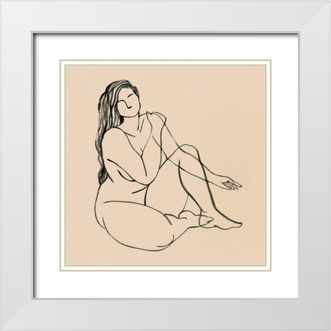 Femme Figure I White Modern Wood Framed Art Print with Double Matting by Popp, Grace