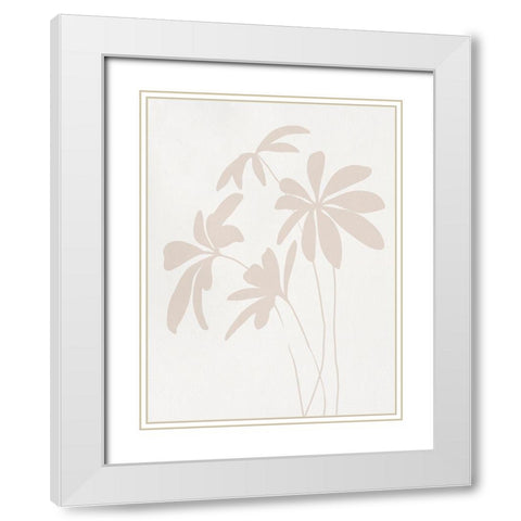 Schefflera I White Modern Wood Framed Art Print with Double Matting by Caroline, Emma