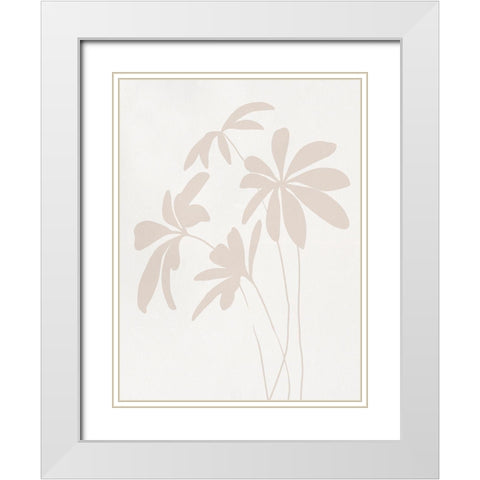 Schefflera I White Modern Wood Framed Art Print with Double Matting by Caroline, Emma