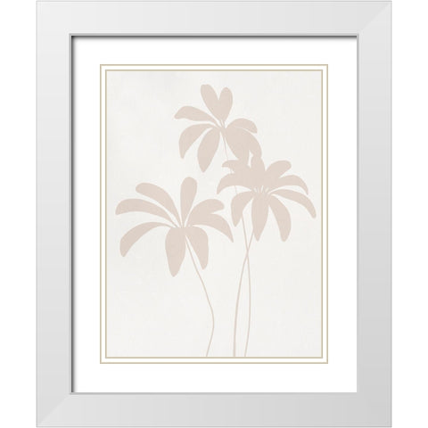 Schefflera II White Modern Wood Framed Art Print with Double Matting by Caroline, Emma