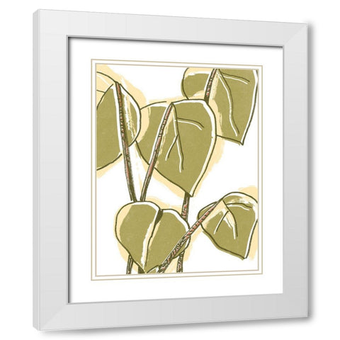 Tropical Offset II White Modern Wood Framed Art Print with Double Matting by Vess, June Erica