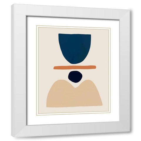 Fraction Stack II White Modern Wood Framed Art Print with Double Matting by Barnes, Victoria