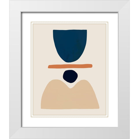 Fraction Stack II White Modern Wood Framed Art Print with Double Matting by Barnes, Victoria