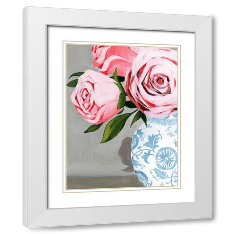 Autumnal Roses I White Modern Wood Framed Art Print with Double Matting by Popp, Grace