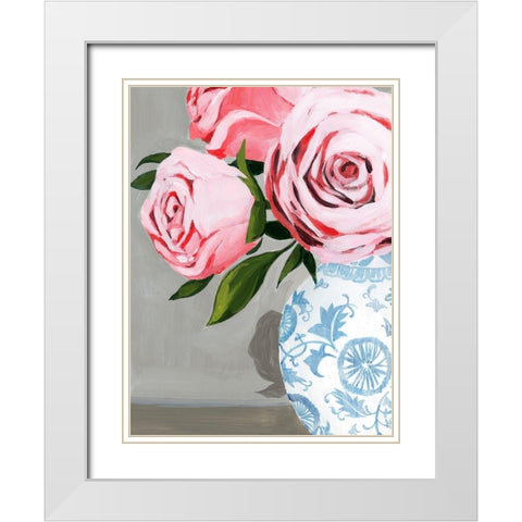 Autumnal Roses I White Modern Wood Framed Art Print with Double Matting by Popp, Grace