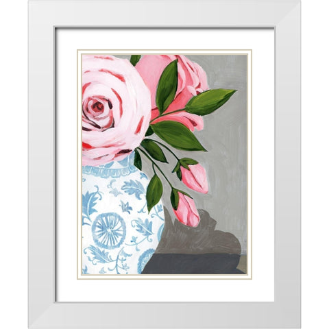 Autumnal Roses II White Modern Wood Framed Art Print with Double Matting by Popp, Grace