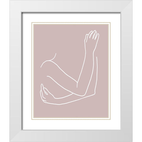 Linear Embrace I White Modern Wood Framed Art Print with Double Matting by Warren, Annie