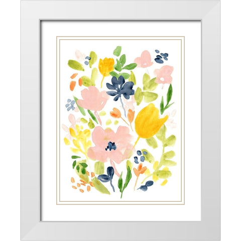 Meadow Potpourri I White Modern Wood Framed Art Print with Double Matting by Vess, June Erica