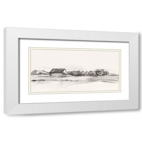 Wyeth Barn I White Modern Wood Framed Art Print with Double Matting by Caroline, Emma