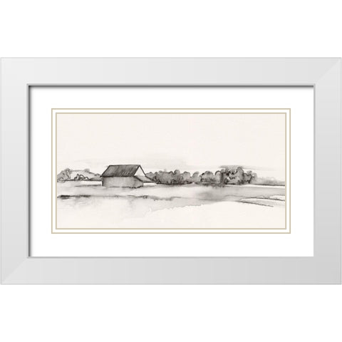 Wyeth Barn I White Modern Wood Framed Art Print with Double Matting by Caroline, Emma