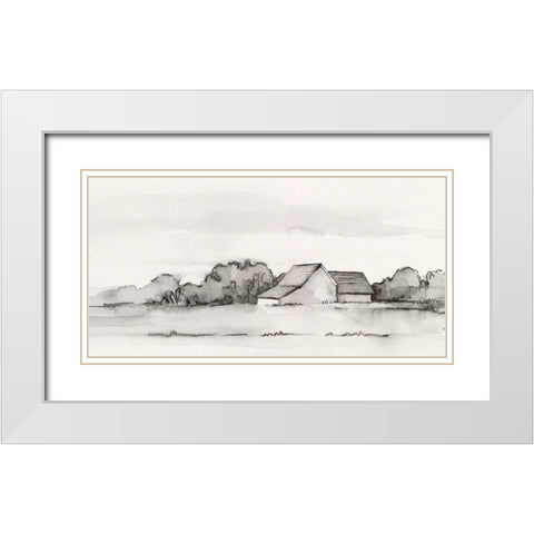 Wyeth Barn II White Modern Wood Framed Art Print with Double Matting by Caroline, Emma