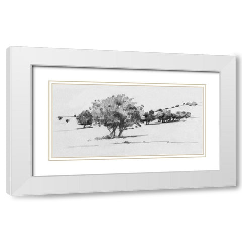 Treeline Sketch I White Modern Wood Framed Art Print with Double Matting by Caroline, Emma