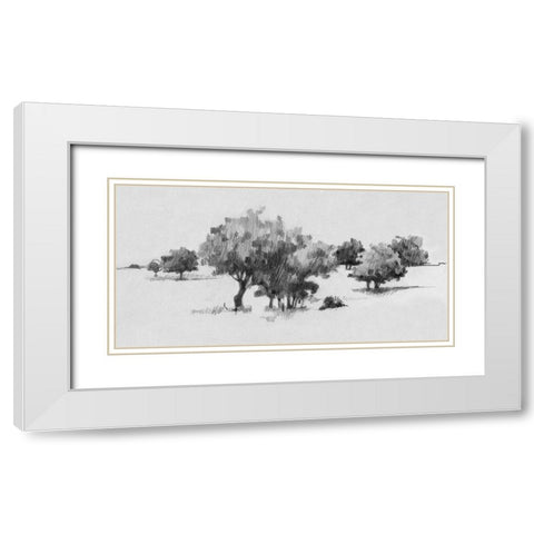 Treeline Sketch II White Modern Wood Framed Art Print with Double Matting by Caroline, Emma