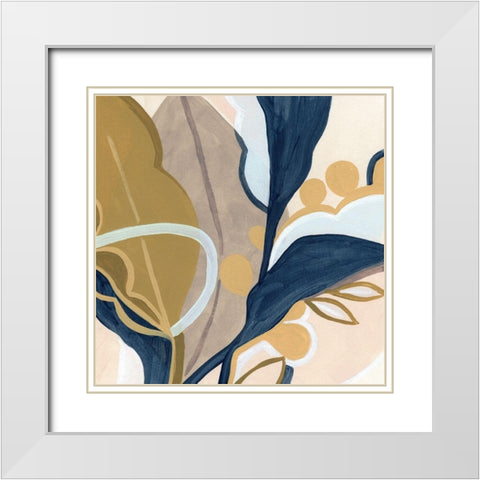 Puzzle Lily I White Modern Wood Framed Art Print with Double Matting by Vess, June Erica