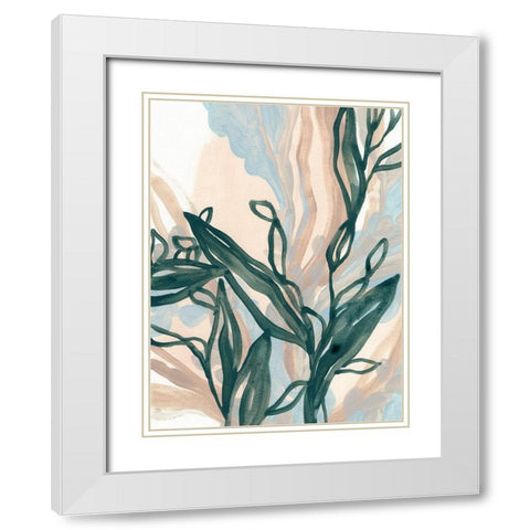 Seaweed Drift II White Modern Wood Framed Art Print with Double Matting by Vess, June Erica
