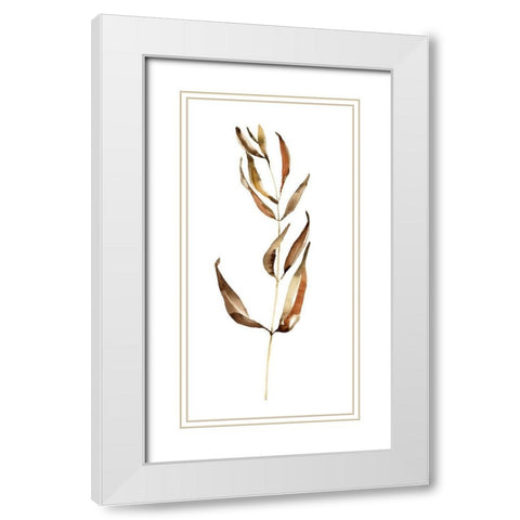 Autumn Stem II White Modern Wood Framed Art Print with Double Matting by Goldberger, Jennifer