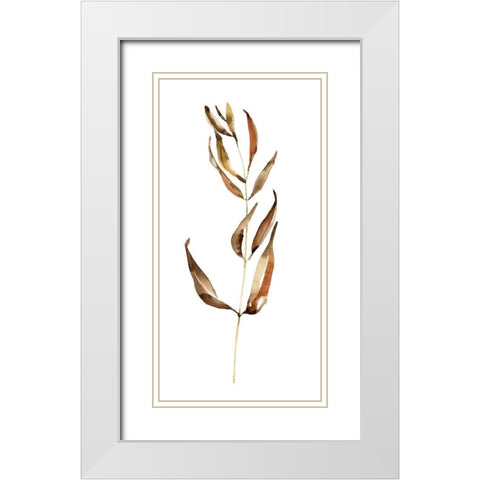 Autumn Stem II White Modern Wood Framed Art Print with Double Matting by Goldberger, Jennifer