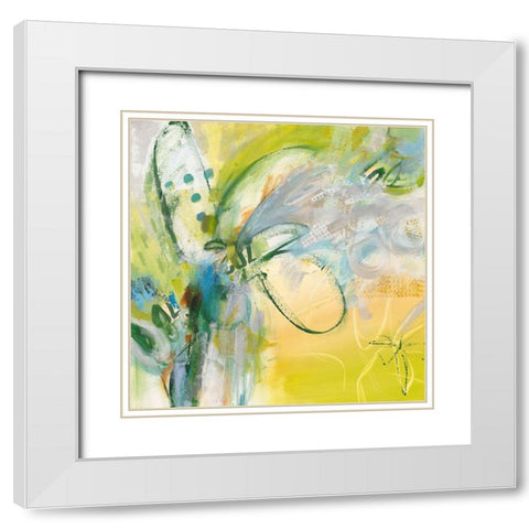 Flowery Language White Modern Wood Framed Art Print with Double Matting by Bothne, Janet