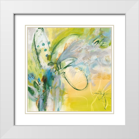 Flowery Language White Modern Wood Framed Art Print with Double Matting by Bothne, Janet