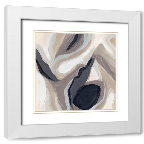 Stone Ripple I White Modern Wood Framed Art Print with Double Matting by Vess, June Erica