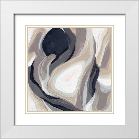 Stone Ripple II White Modern Wood Framed Art Print with Double Matting by Vess, June Erica