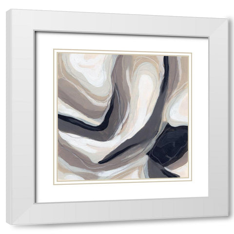 Stone Ripple III White Modern Wood Framed Art Print with Double Matting by Vess, June Erica