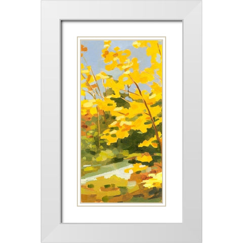 Autumn Hike I White Modern Wood Framed Art Print with Double Matting by Caroline, Emma