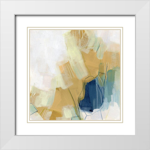 Blue Beacon II White Modern Wood Framed Art Print with Double Matting by Vess, June Erica