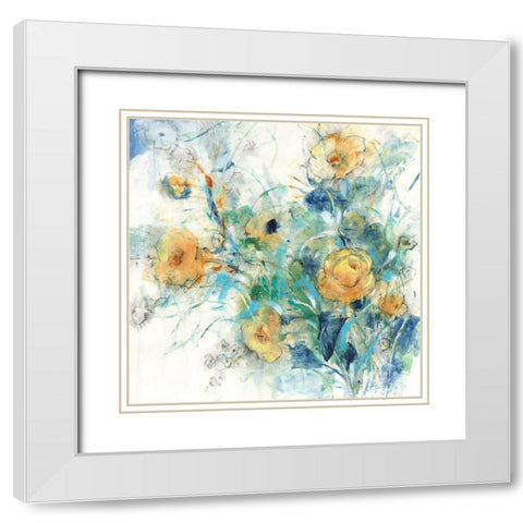 Flower Study II White Modern Wood Framed Art Print with Double Matting by OToole, Tim