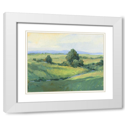 Rolling Green Hills I White Modern Wood Framed Art Print with Double Matting by OToole, Tim