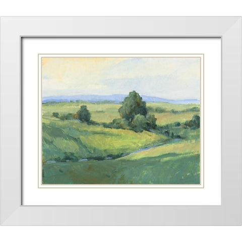 Rolling Green Hills I White Modern Wood Framed Art Print with Double Matting by OToole, Tim