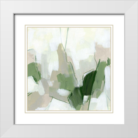 Emerald Fragment II White Modern Wood Framed Art Print with Double Matting by Vess, June Erica