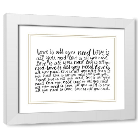 Writing with Love I White Modern Wood Framed Art Print with Double Matting by Popp, Grace