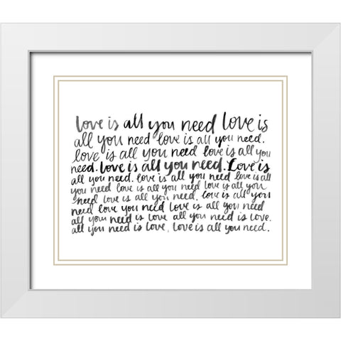 Writing with Love I White Modern Wood Framed Art Print with Double Matting by Popp, Grace