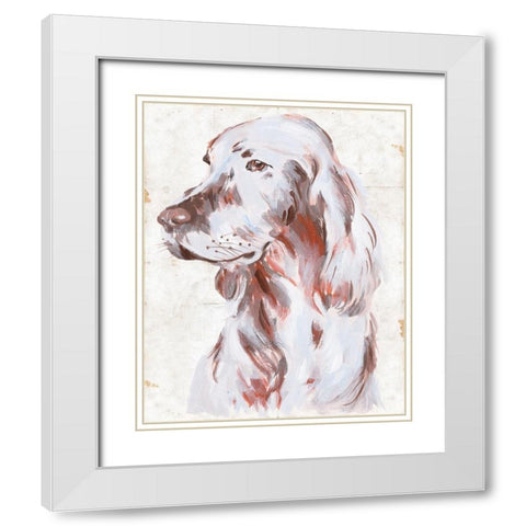 Sitting Dog III White Modern Wood Framed Art Print with Double Matting by Wang, Melissa