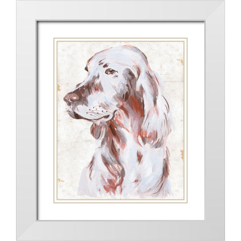 Sitting Dog III White Modern Wood Framed Art Print with Double Matting by Wang, Melissa