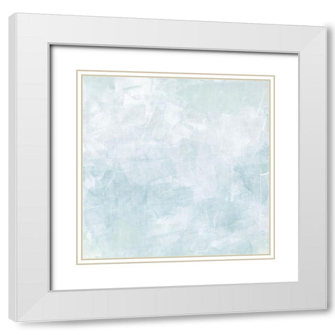 Drifting Blue I White Modern Wood Framed Art Print with Double Matting by Caroline, Emma