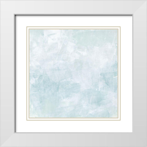 Drifting Blue I White Modern Wood Framed Art Print with Double Matting by Caroline, Emma
