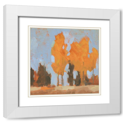 Golden Seasons I White Modern Wood Framed Art Print with Double Matting by Green, Jacob