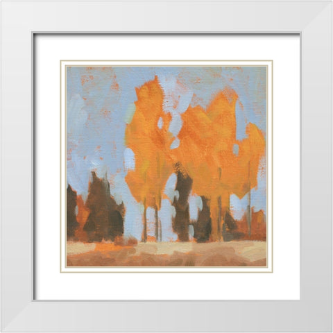 Golden Seasons I White Modern Wood Framed Art Print with Double Matting by Green, Jacob