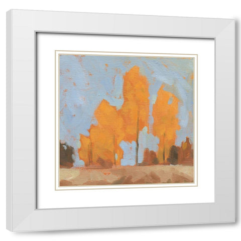Golden Seasons II White Modern Wood Framed Art Print with Double Matting by Green, Jacob